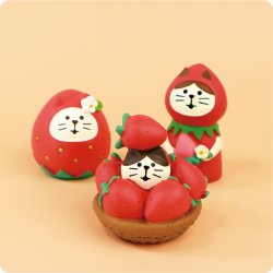 画像2: concombre STRAWBERRY いちごケーキフェア2022 ひょっこりいちご猫