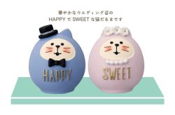 画像2: concombre Happy Wedding23 WEDDING猫だるまペアセット