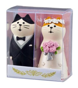 画像3: concombre Happy Wedding23 ウエディングマスコット　洋装猫ペアセット