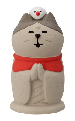 画像2: concombre 旅猫2025　旅猫ツアーズ　笠猫地蔵（笠付き）