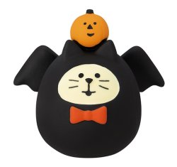 画像1: concombre HALLOWEEN2025 おばけにゃんこ　ハロウィン猫だるま　パーティこうもり