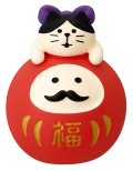 concombre まったりお正月2026午　FUKUMONO 福もの屋　だるまLOVE猫　赤