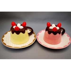 画像: chocolat fraises プリン カップ＆ソーサー