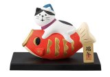 画像: concombre まったり　2020 素焼き陶器の五月飾り　素焼鯉のぼり猫
