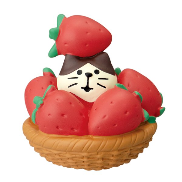 画像1: concombre STRAWBERRY いちごケーキフェア2022 ひょっこりいちご猫 (1)