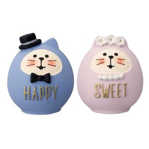 画像: concombre Happy Wedding23 WEDDING猫だるまペアセット