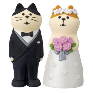 画像: concombre Happy Wedding23 ウエディングマスコット　洋装猫ペアセット