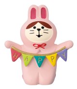 画像: decole concombre HelloSpring HappyEaster うさぎにゃんこ　フラッグ