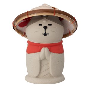 画像: concombre 旅猫2025　旅猫ツアーズ　笠猫地蔵（笠付き）