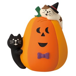 画像: concombre HALLOWEEN2025 おばけにゃんこ　かぼちゃといたずら子猫