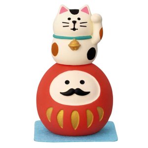 画像: concombre まったり合格祈願　猫のせだるま　赤