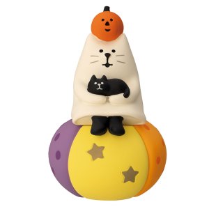 画像: concombre HALLOWEEN2025 おばけにゃんこ　かぼちゃでまったり