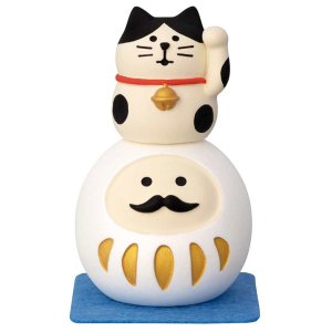 画像: concombre まったり合格祈願　猫のせだるま　白