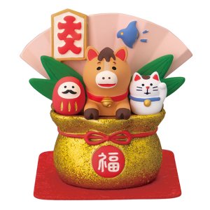 画像: concombre まったりお正月2026午 新春 福馬　宝袋からひょっこり馬