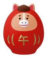 画像: concombre まったりお正月2026午 新春 福馬　陶器の干支飾り　馬だるま