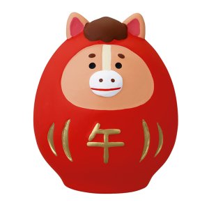 画像: concombre まったりお正月2026午 新春 福馬　陶器の干支飾り　馬だるま