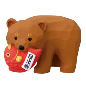画像: concombre まったりお正月2026午　FUKUMONO 福もの屋　福運び木彫熊