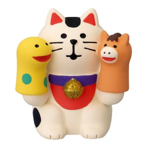 画像: concombre まったりお正月2026午 新春 福馬　干支あそび猫へびと馬