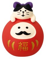 画像: concombre まったりお正月2026午　FUKUMONO 福もの屋　だるまLOVE猫　赤