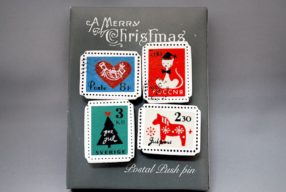 画像1: decole09年度版クリスマス　切手プッシュピン (1)