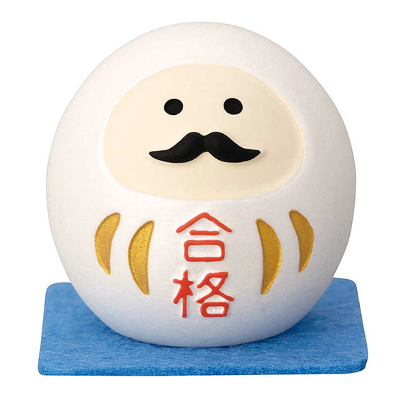 画像1: concombre まったり合格祈願　合格豆だるま白 (1)
