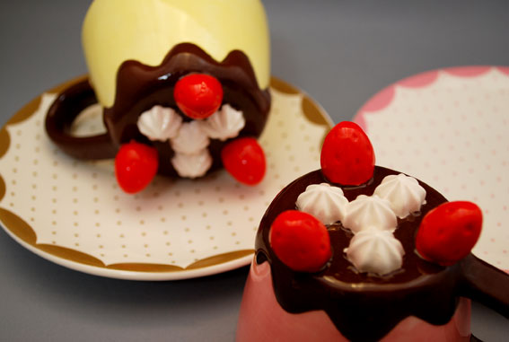 画像: chocolat fraises プリン カップ＆ソーサー